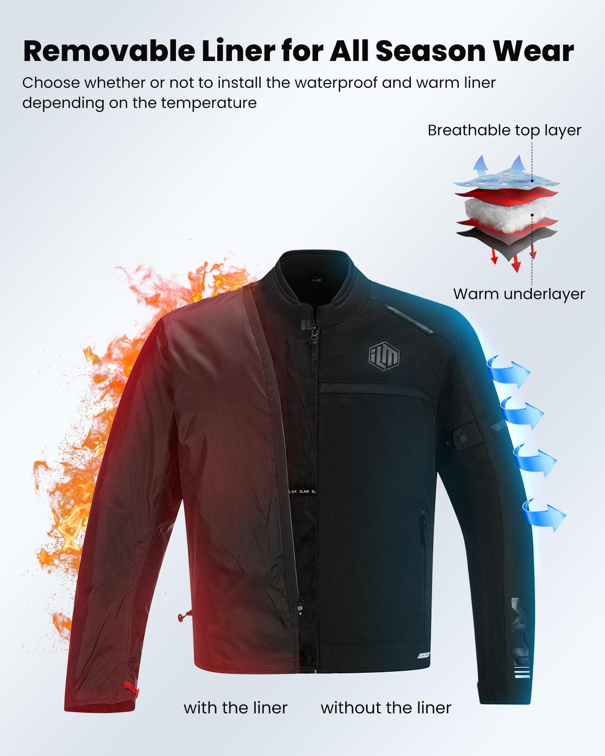 ILM Motorcycle Riding Jacket with Mesh CE Armor Dual Sport Protective Model JAM1 - Image 10