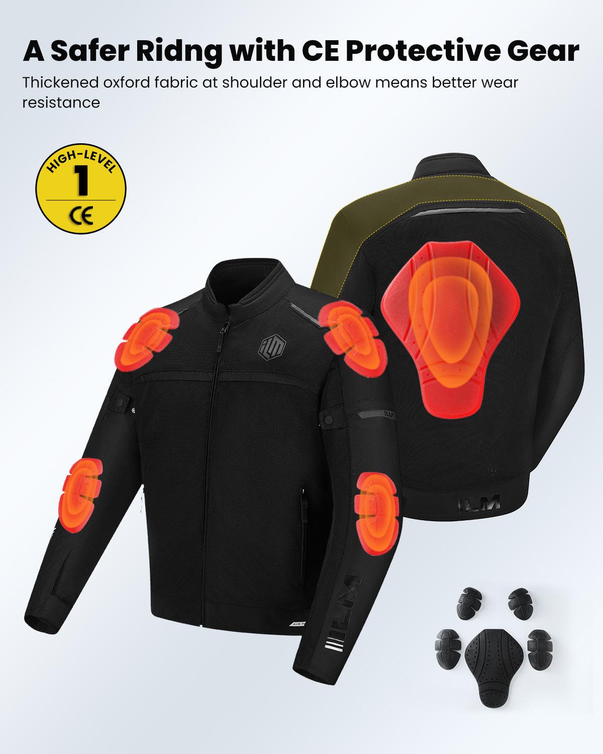 ILM Motorcycle Riding Jacket with Mesh CE Armor Dual Sport Protective Model JAM1 - Image 11