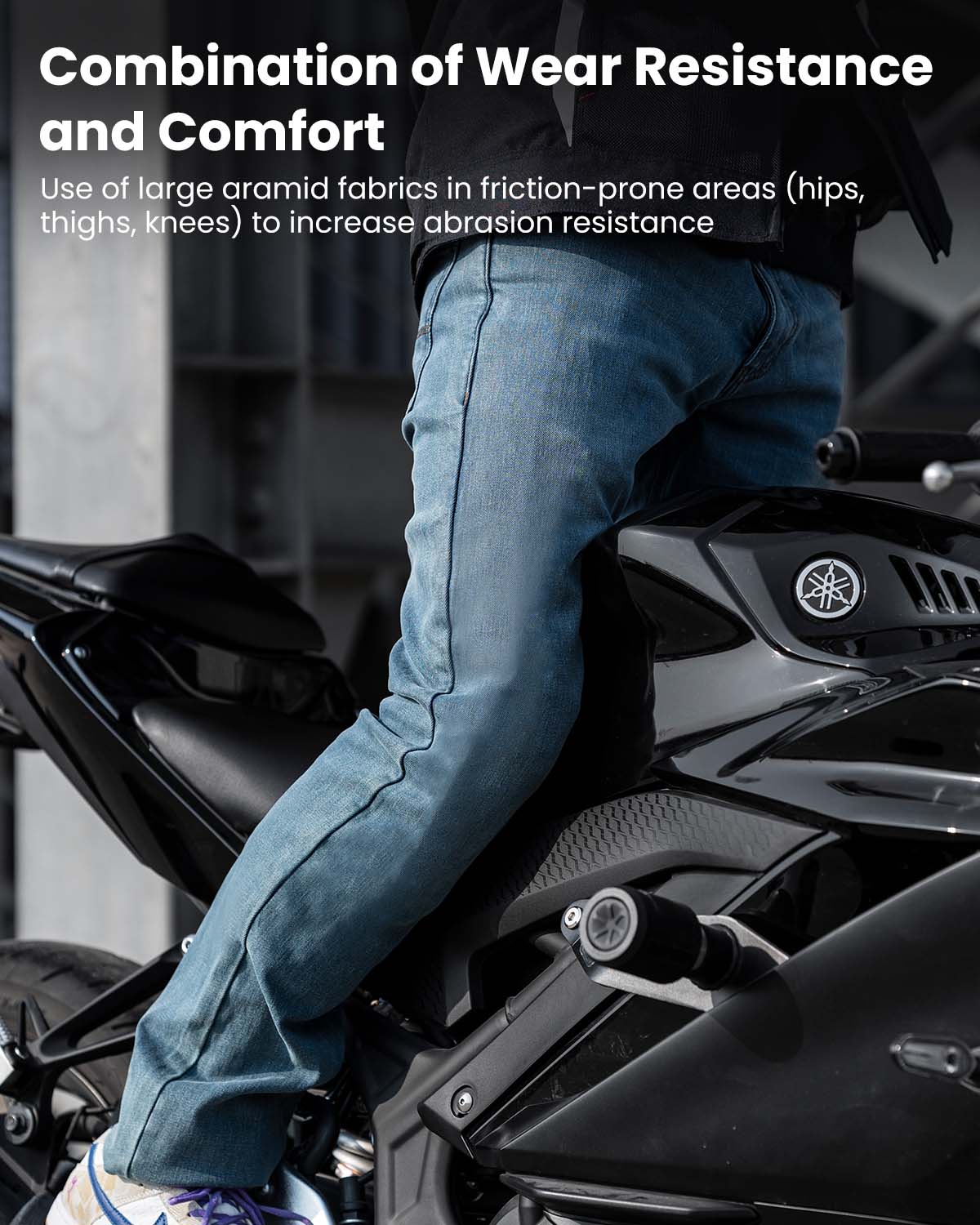 ILM Motorcycle Riding Pants for Men CE Armored Motorbike Jeans Adventure Touring Motocross All Season Model PJN1 - Image 6
