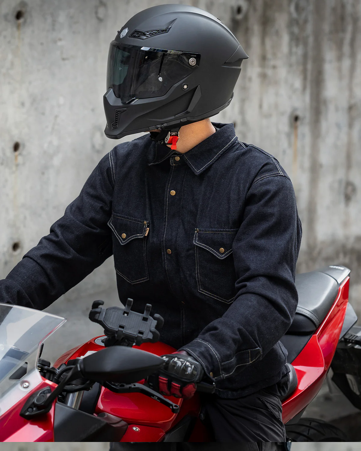 ILM Motorcycle Shirt Denim Jacket for Men with CE Armor Mesh Liner Lightweight Motorbike Model JFL1 - Image 8