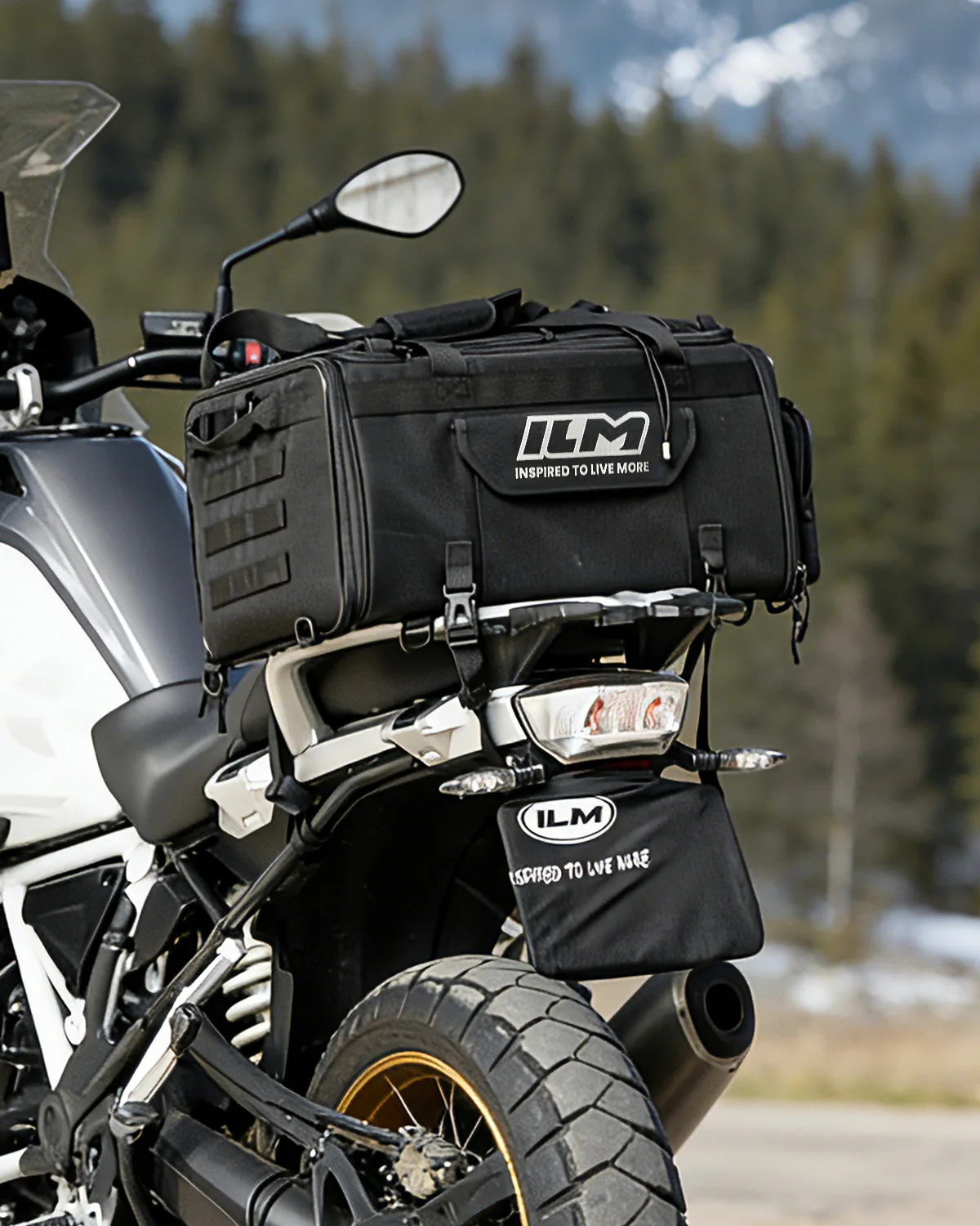ILM Motorcycle Tail Bag 50-70L Travel Luggage Motorbike Rear Rack Trunk Shoulder Backpack with Rain Cover Model BL02 - Image 11