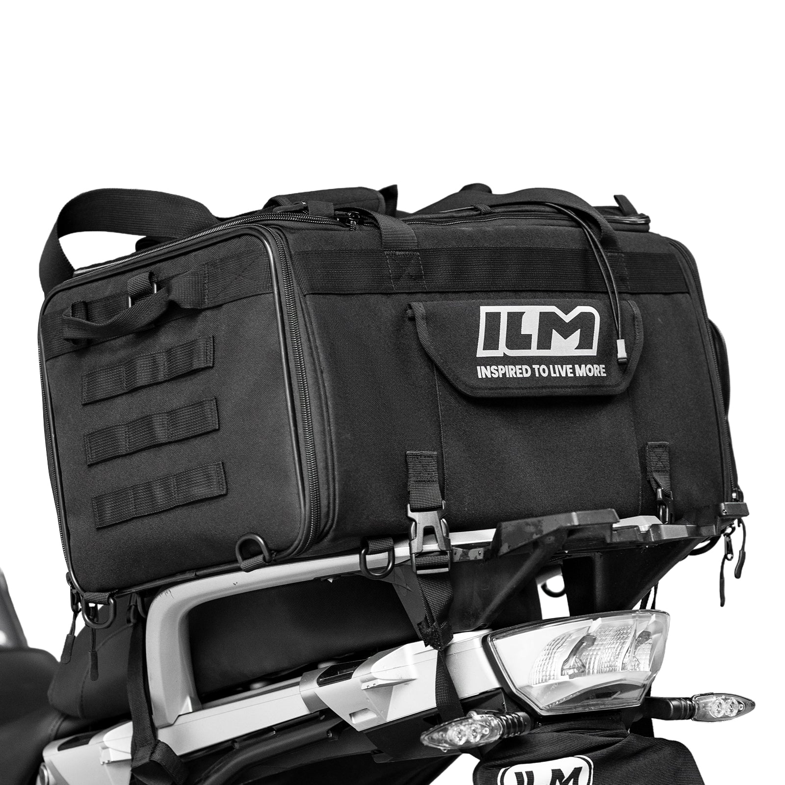 ILM Motorcycle Tail Bag 50-70L Travel Luggage Motorbike Rear Rack Trunk Shoulder Backpack with Rain Cover Model BL02 - Image 5