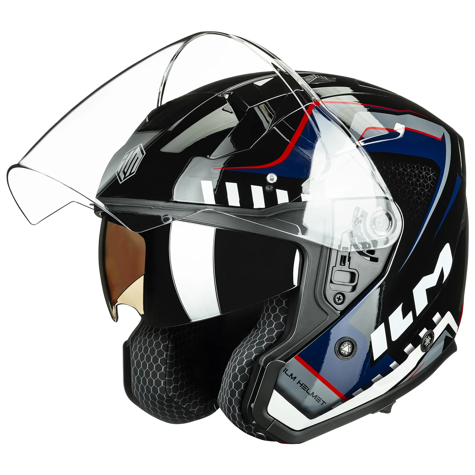ILM Open Face Motorcycle 3/4 Helmet Model MO325 - Image 3