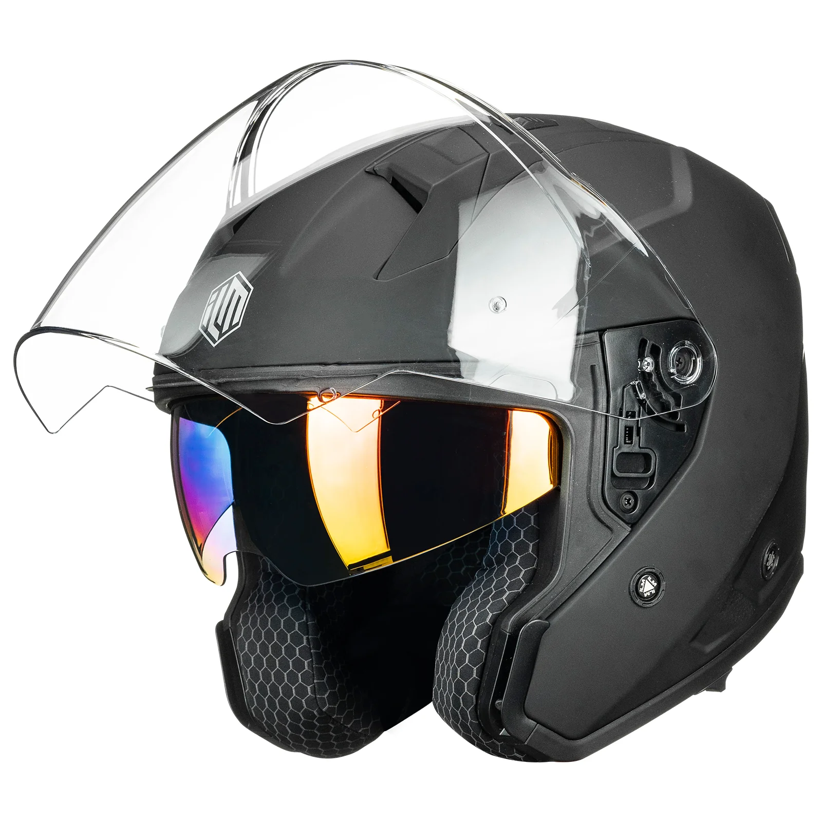 ILM Open Face Motorcycle 3/4 Helmet Model MO325 - Image 6