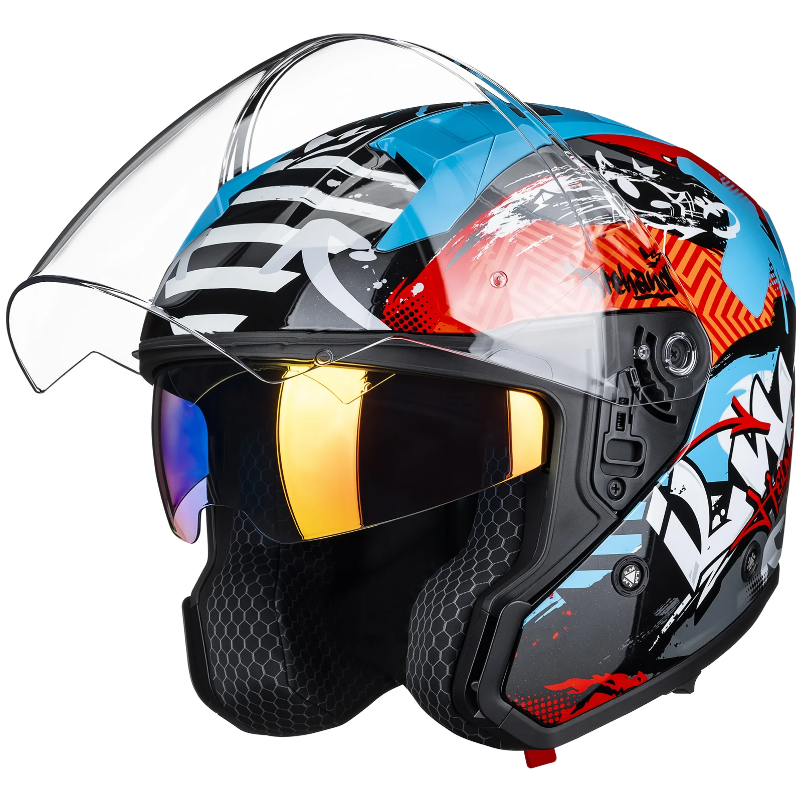 ILM Open Face Motorcycle 3/4 Helmet Model MO325 - Image 7