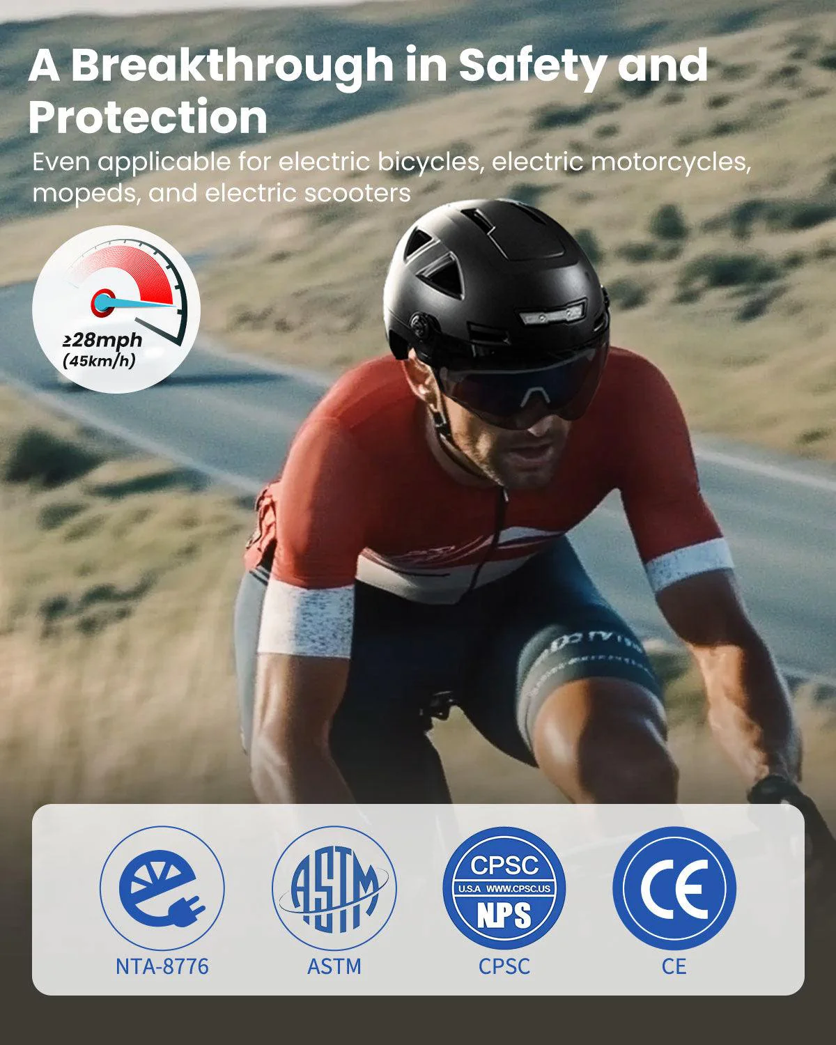 ILM Smart Adult Bike Helmet Model E3-12LS and Bluetooth Ear Pad - Image 5
