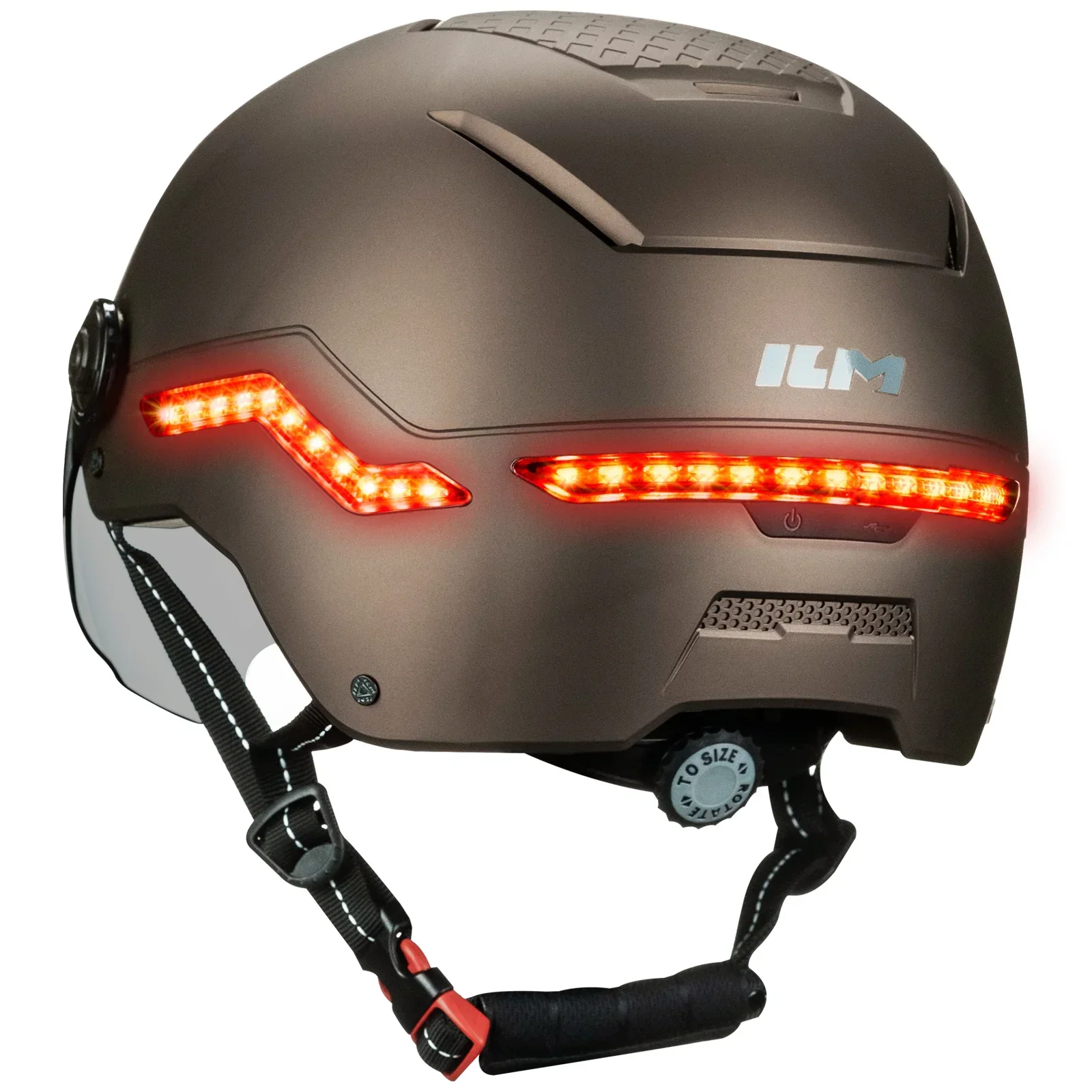 ILM Smart Adult Bike Helmet Front Side Rear LED Light with Automatic G-Sensor Turn Signal & Brake Warning Road Cycling Model MB101L - Image 13