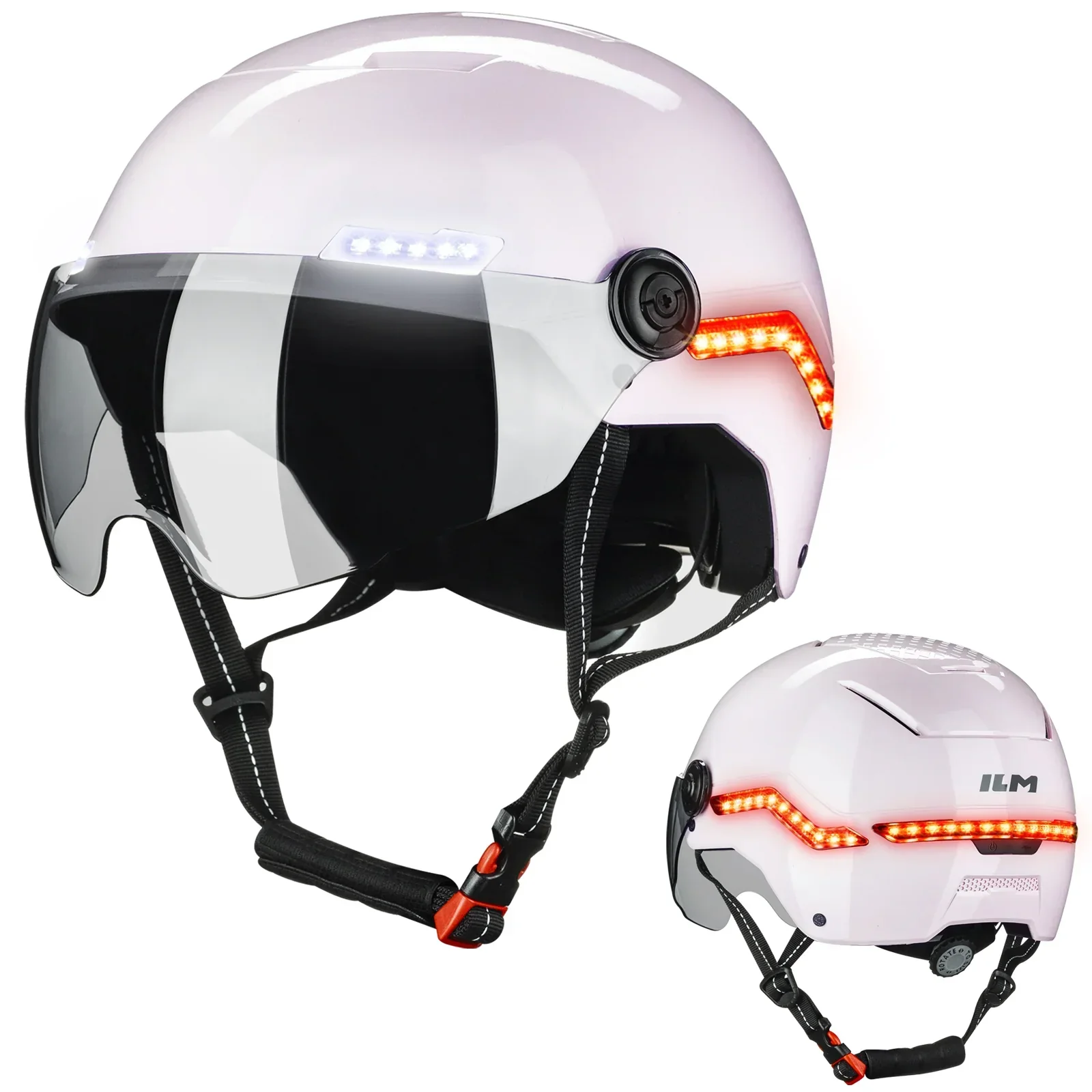 ILM Smart Adult Bike Helmet Front Side Rear LED Light with Automatic G-Sensor Turn Signal & Brake Warning Road Cycling Model MB101L - Image 3