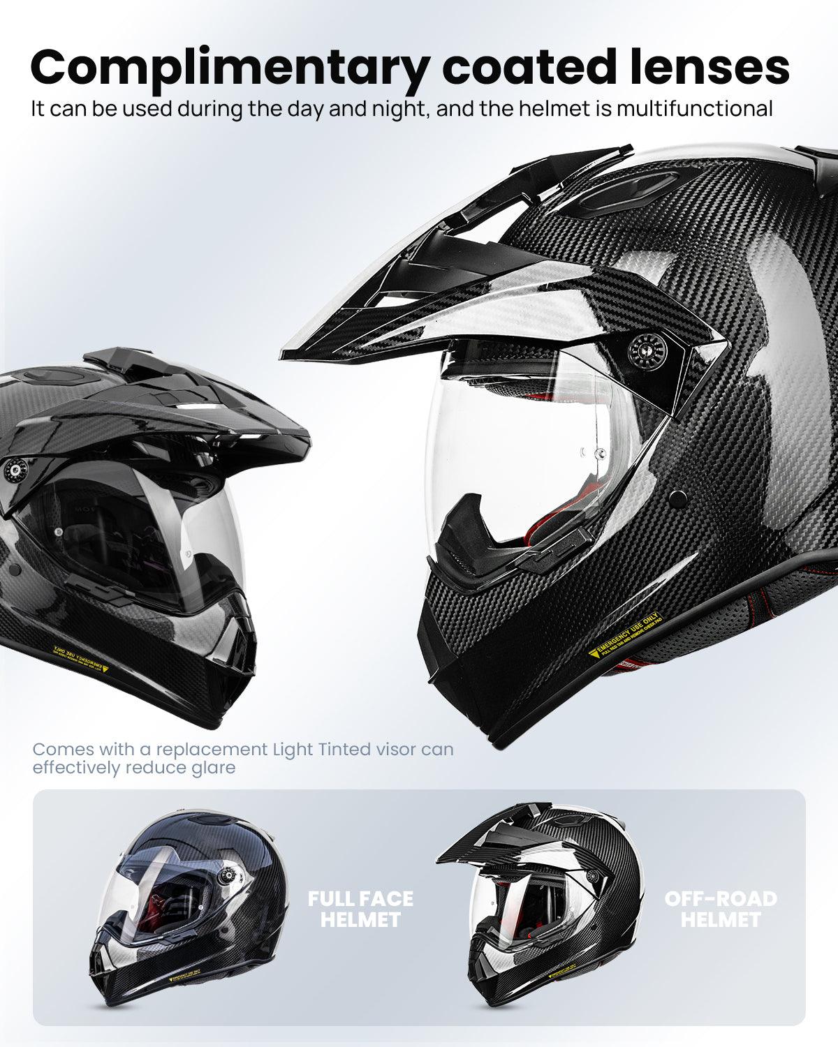 ILM Carbon Fiber Snell M2020D Full Face Motorcycle Adventure Helmet Model L13 - Image 6