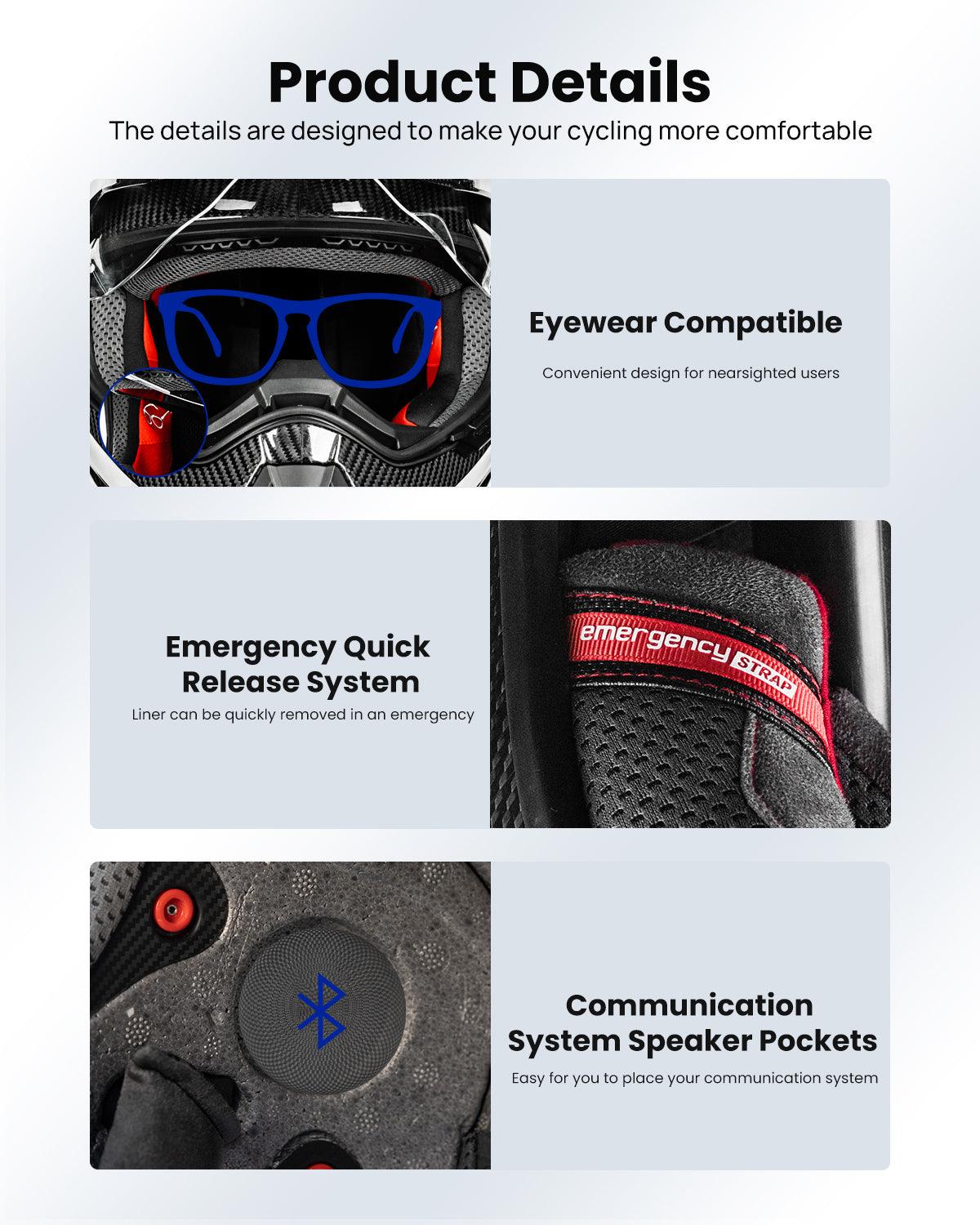 ILM Carbon Fiber Snell M2020D Full Face Motorcycle Adventure Helmet Model L13 - Image 7