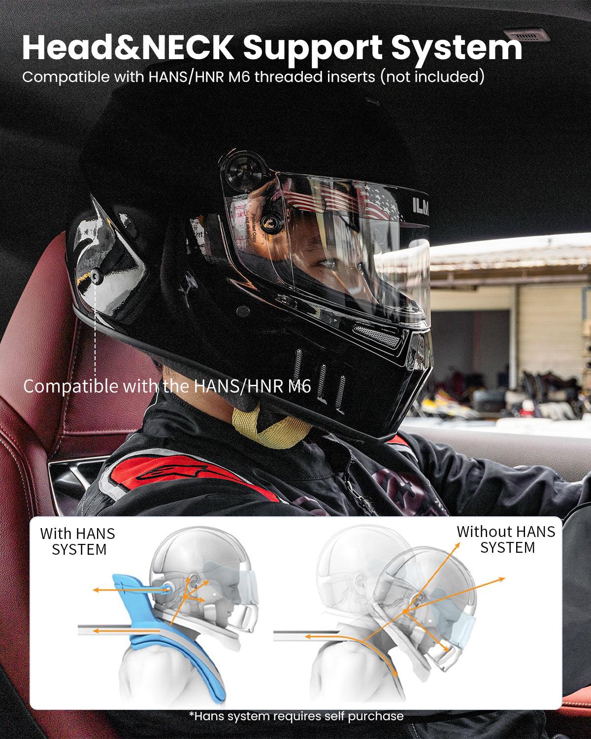 ILM Snell SA2020 Approved Auto Racing Lightweight Fiberglass Full Face Helmets Model 890 - Image 5