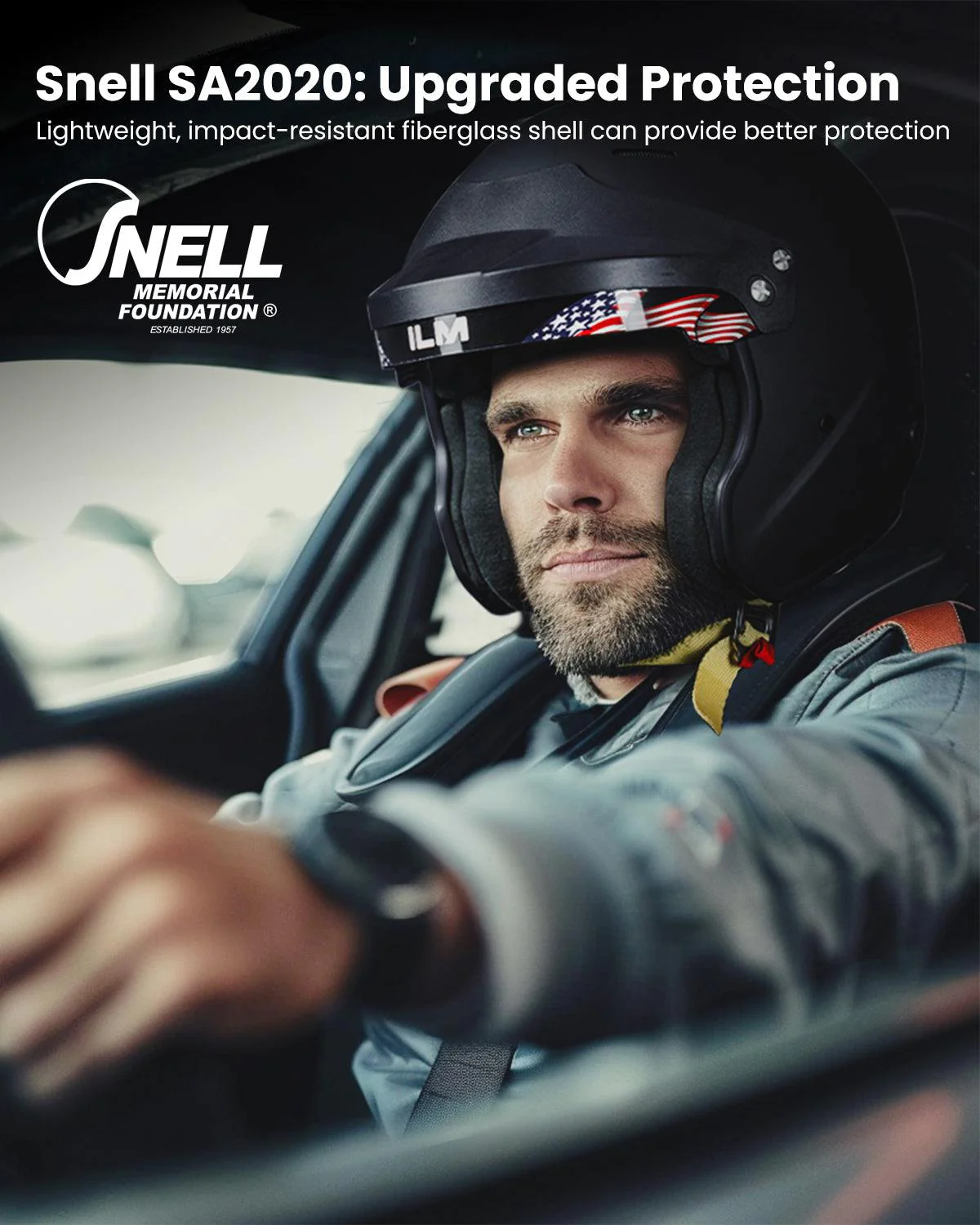 ILM Snell SA2020 Open Face Auto Racing Helmet Model R85 - Image 4