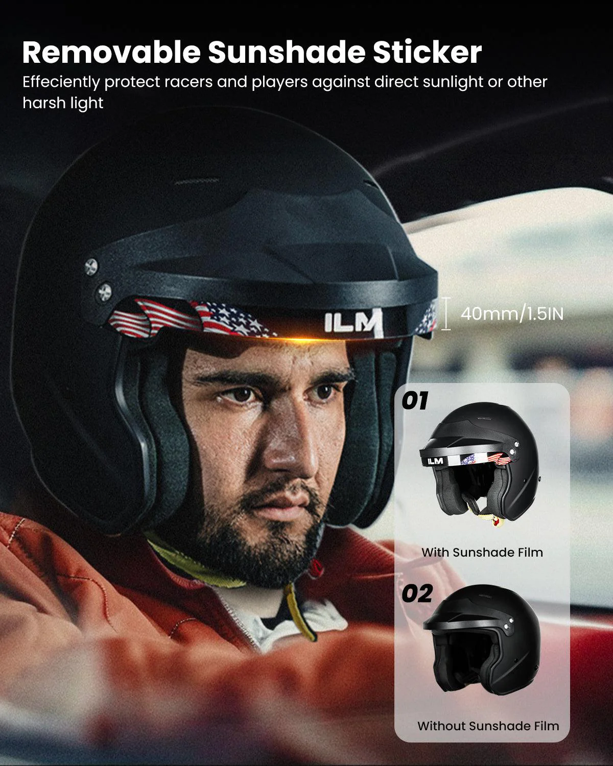 ILM Snell SA2020 Open Face Auto Racing Helmet Model R85 - Image 6