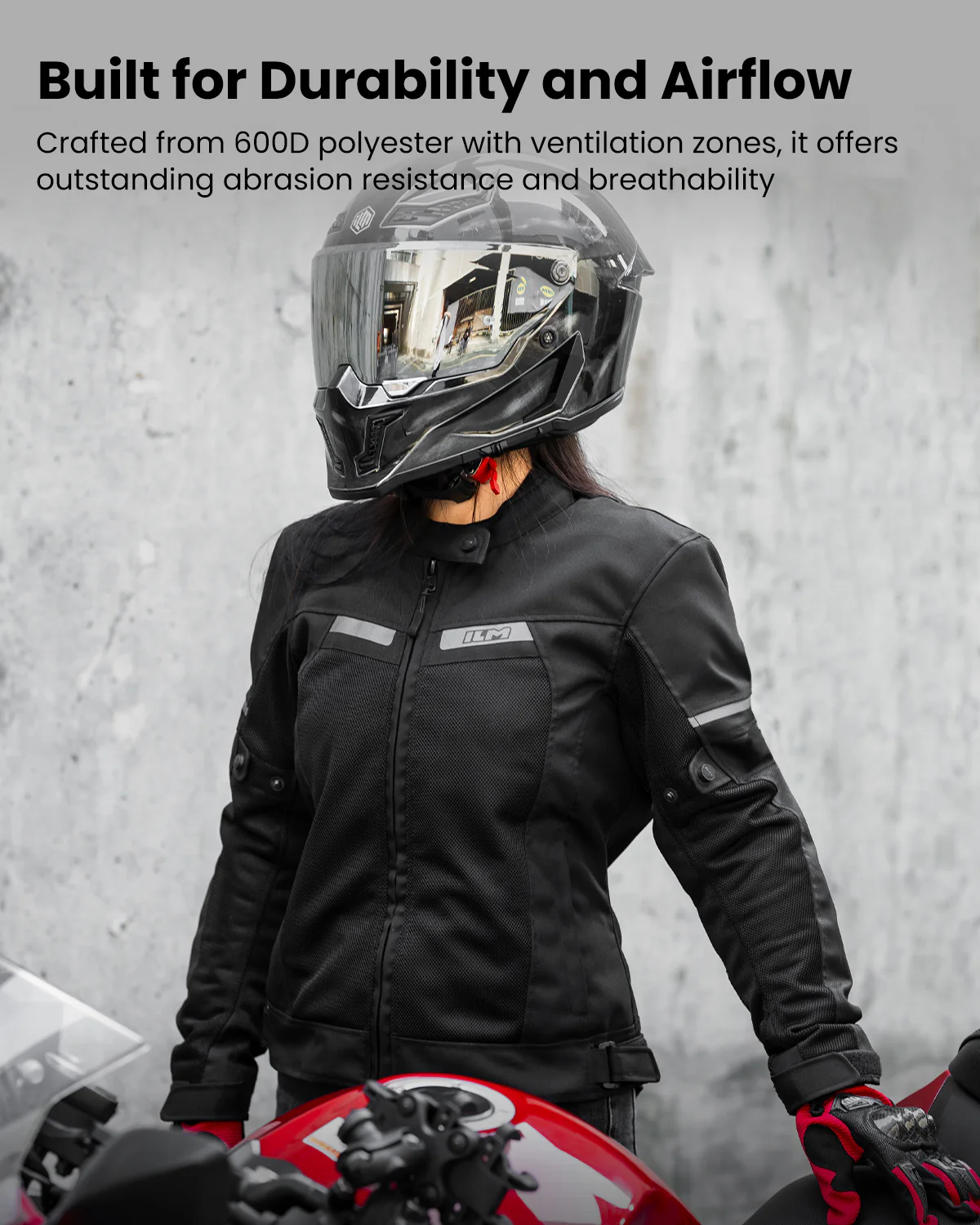 ILM Women Motorcycle Jacket with Armor CE Lightweight Moto Jacket Model JM4 - Image 6