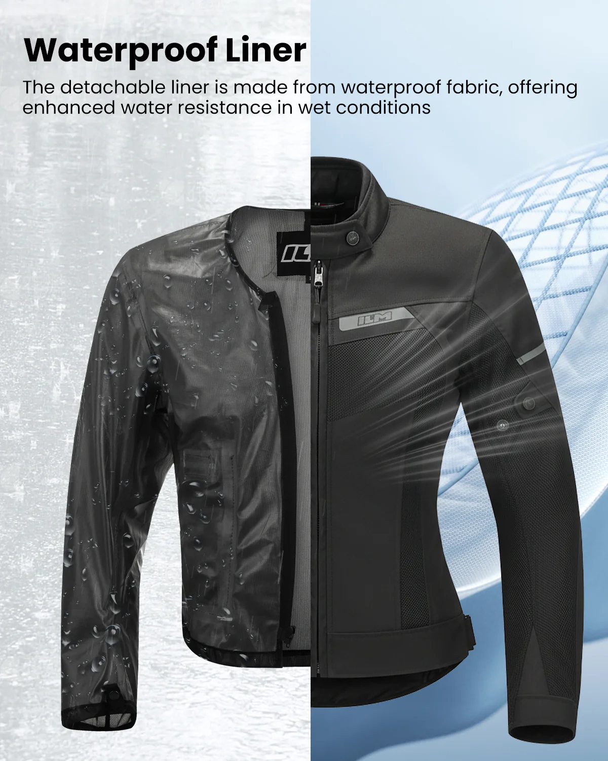 ILM Women Motorcycle Jacket with Armor CE Lightweight Moto Jacket Model JM4 - Image 8
