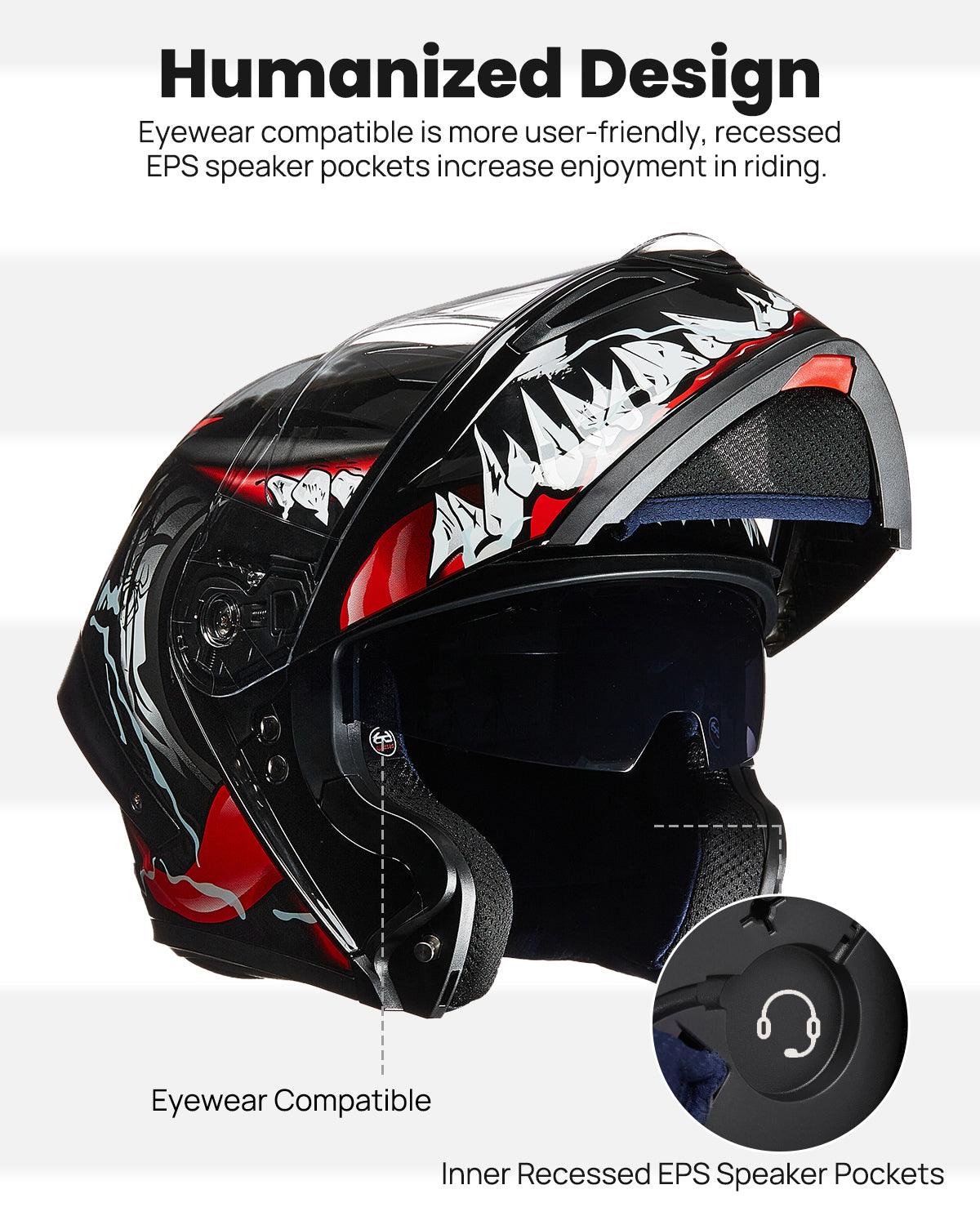 ILM Motorcycle Helmets Modular Full Face Moped Helmet Model WS202 - Image 4