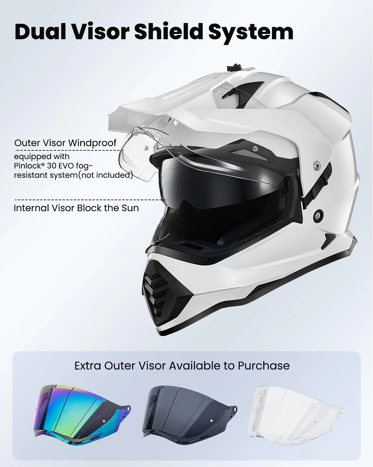 ILM Dual Sport Adventure Motorcycle Helmet Model WS902 - Image 15