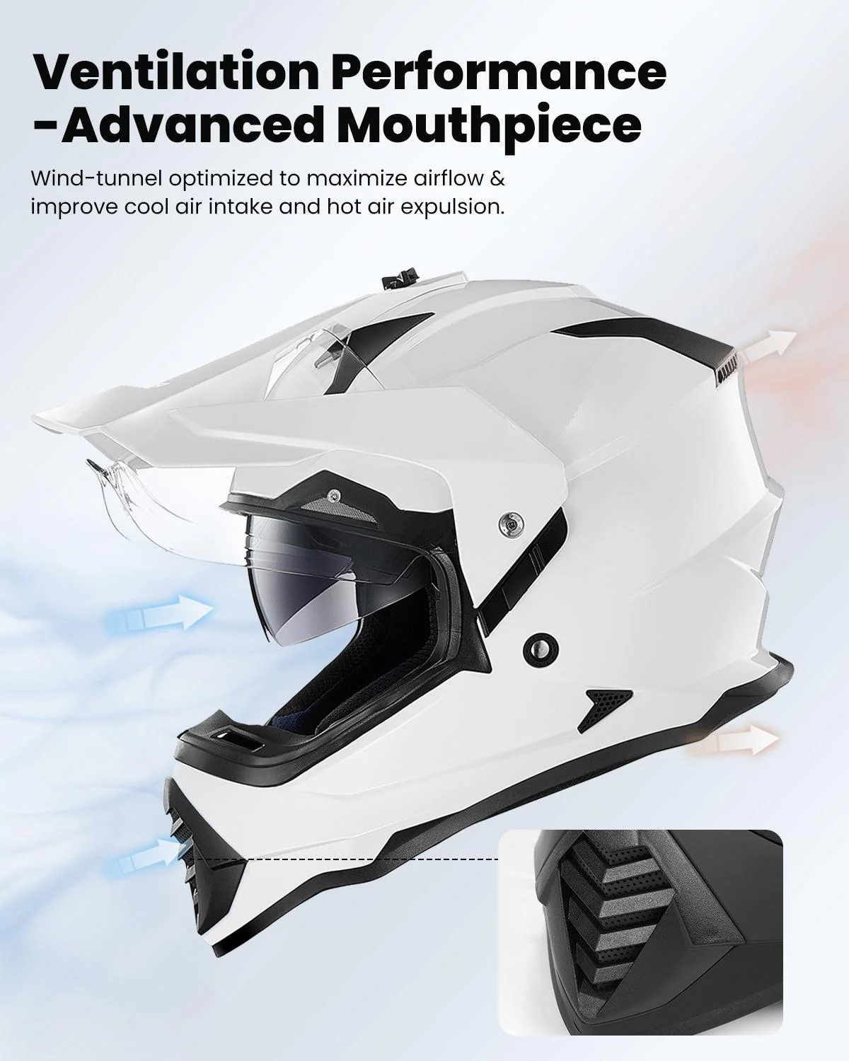 ILM Dual Sport Adventure Motorcycle Helmet Model WS902 - Image 17