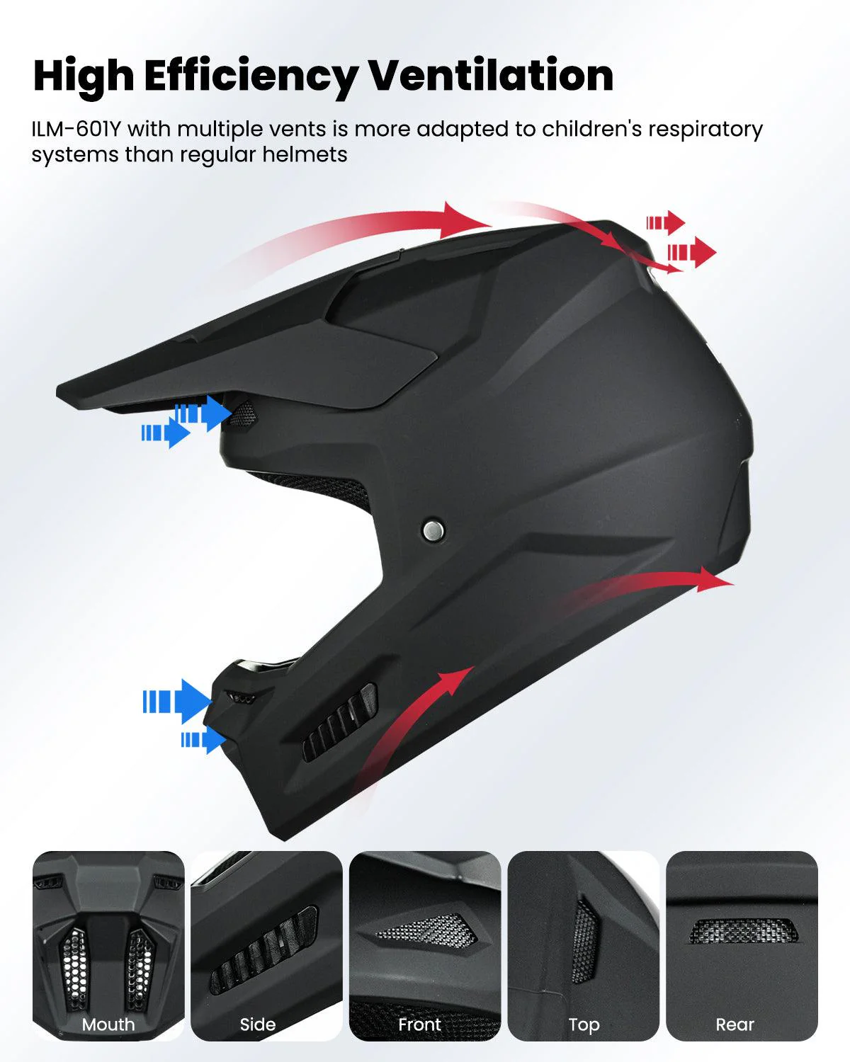 ILM Youth Dirt Bike Helmets Kids ATV Helmet with Goggles Gloves Mask Model MT601Y - Image 9