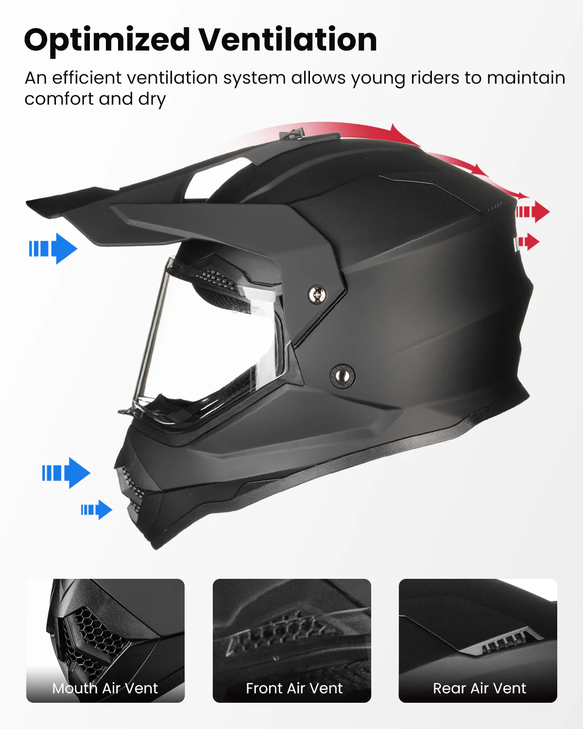 ILM Youth Dirt Bike Helmets ATV Motocross BMX Off Road Motorbike Model WS906 - Image 5