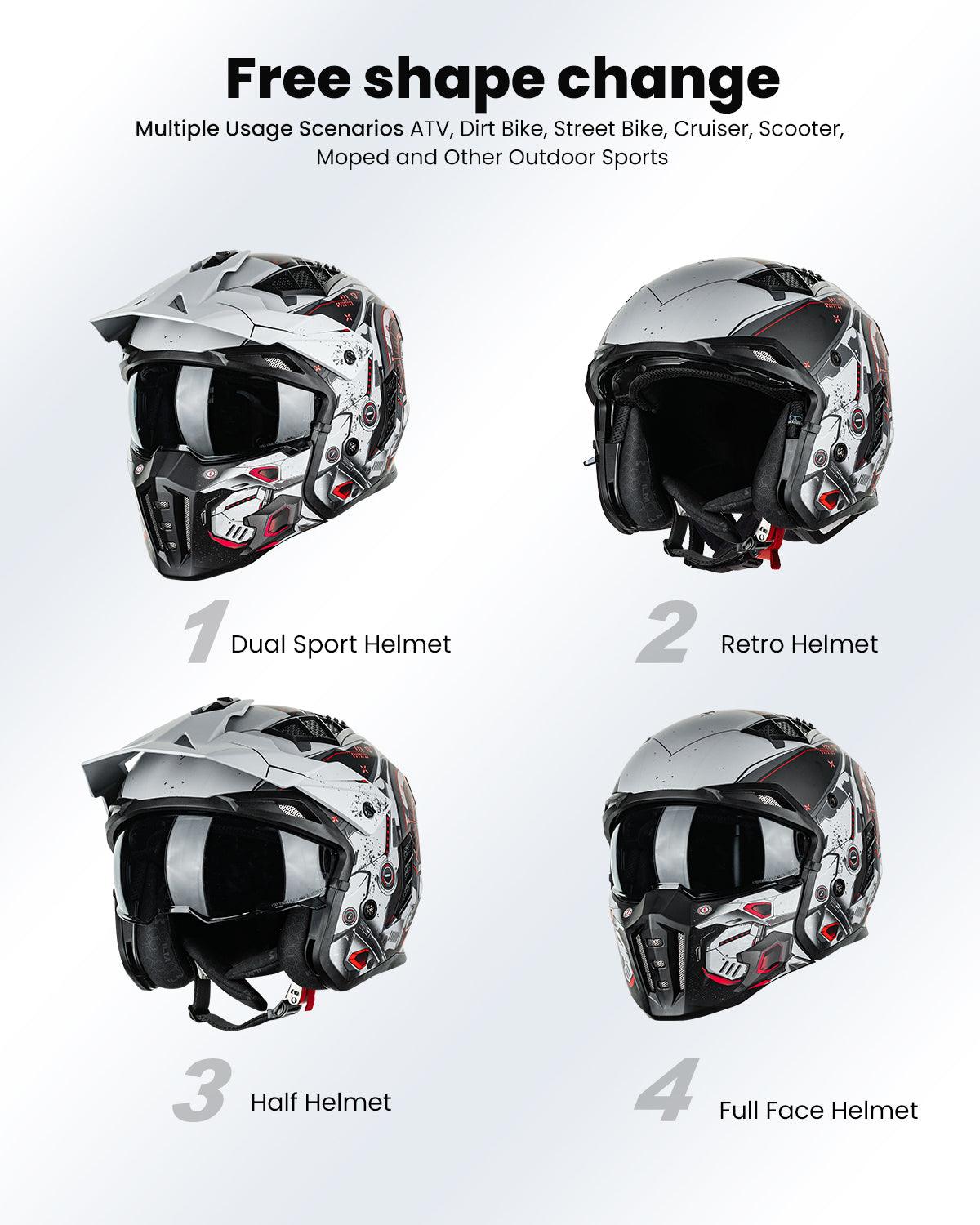ILM Open Face Motorcycle 3/4 Half Helmet Model Z302 - Image 3