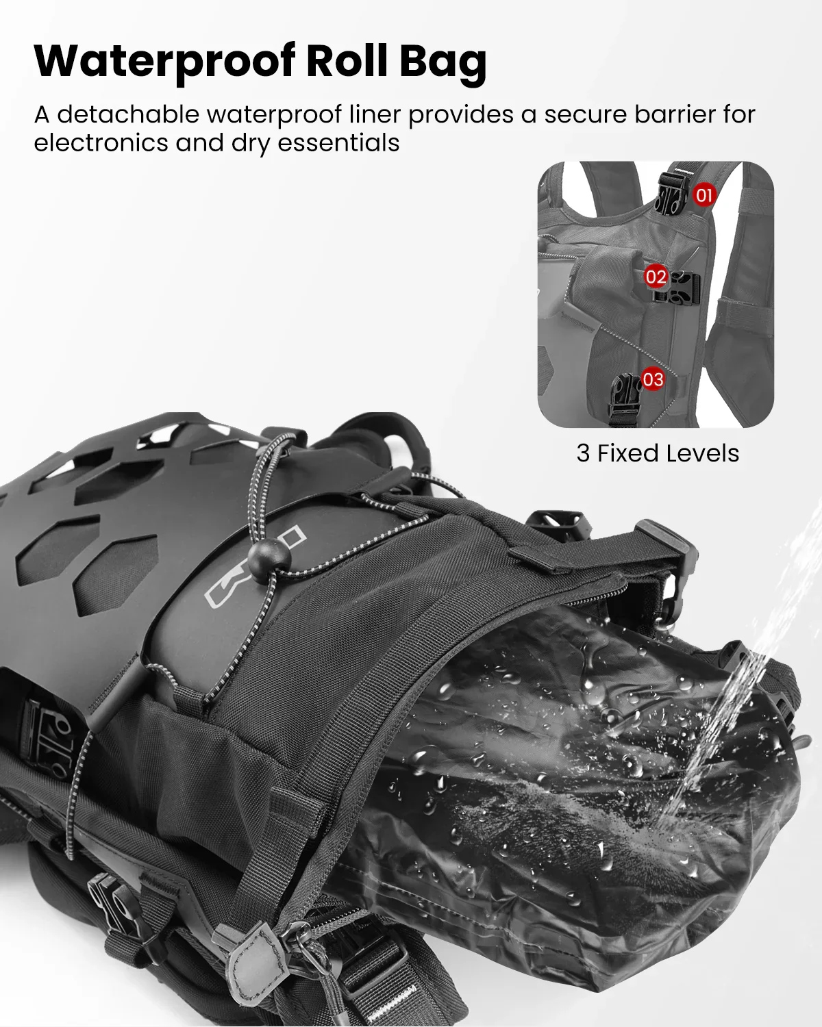 ILM Motorcycle Adventure Backpack 9L Waterproof Bag for Men Women Dual Sport Hiking Model BP02 - Image 7